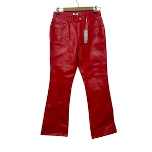 NEW Deadstock Vintage Y2K Old Navy Red Faux Leather Bootcut Pants Eclectic Punk